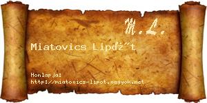 Miatovics Lipót névjegykártya